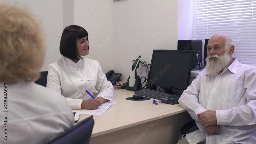 Adult couple in the medical center Adult couple in the medical center
