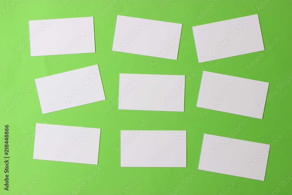 white business cards on a colored background. white business cards on a colored background.