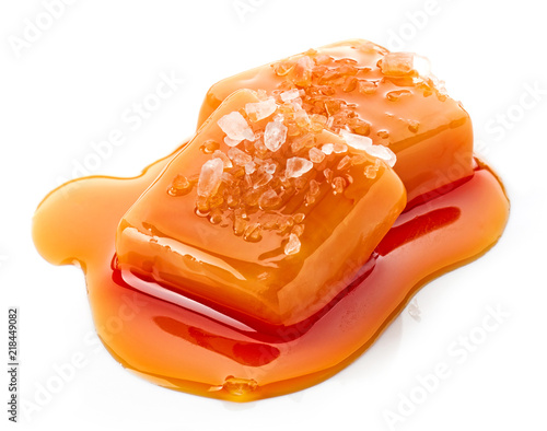 melted caramel with salt