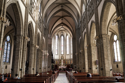 Myeongdong Catholic Cathedral in Seoul  Korea.