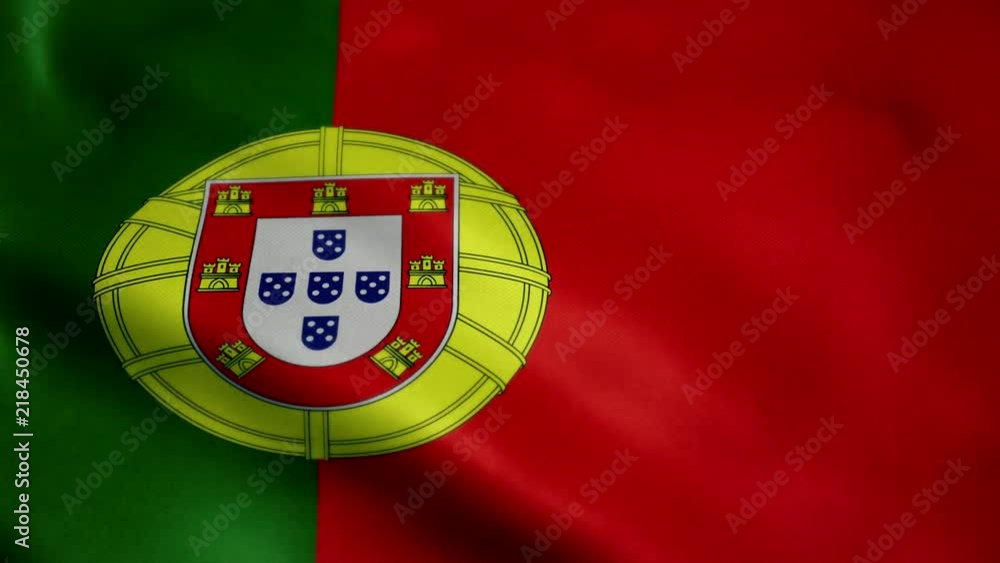 Flag of Portugal, slow motion waving. Looping animation. Ideal for sport events, led screen, international competitions, motion graphics etc Flag of Portugal, slow motion waving. Looping animation. Ideal for sport events, led screen, international competitions, motion graphics etc