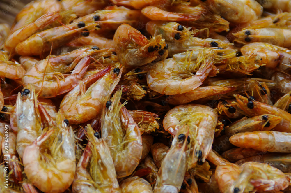 A Close-up of A dish of Cooked Shrimp