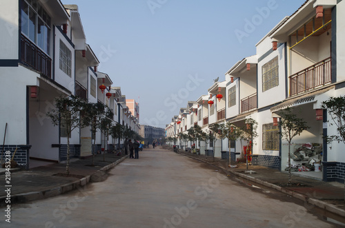Rows of Houses on Both Sides of a Wide Street