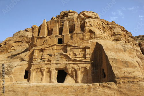 Obelisk Tomb and the Triclinium at the entrance of Sig Valley, Petra, Jordan