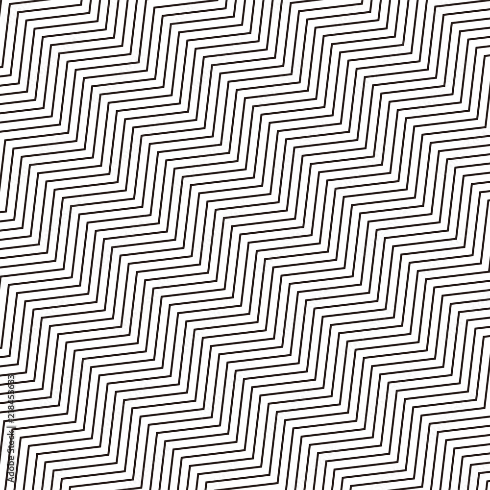 Seamlessly repeatable geometric monochrome pattern with distorted lines