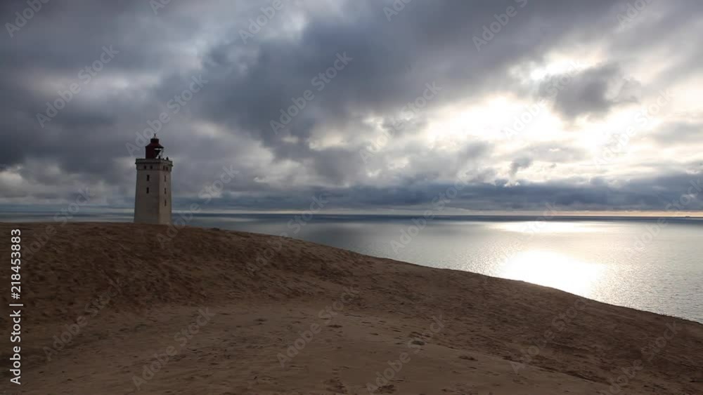 Abandoned Rubjerg Knuhe Lighthouse is located on the coast of the North Sea in Rubjerg, in the Jutland municipality of Hjorring in nothern Denmark. Abandoned Rubjerg Knuhe Lighthouse is located on the coast of the North Sea in Rubjerg, in the Jutland municipality of Hjorring in nothern Denmark.