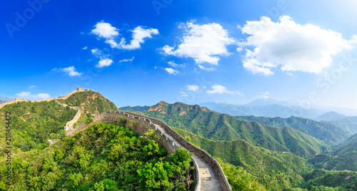 Beautiful Great Wall of China under the blue sky