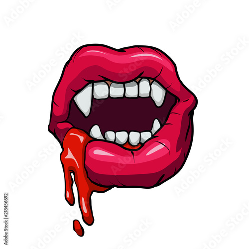 Sexy vampire mouth.vector illustration.