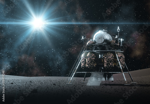 Space Lander On The Rays Of Light photo