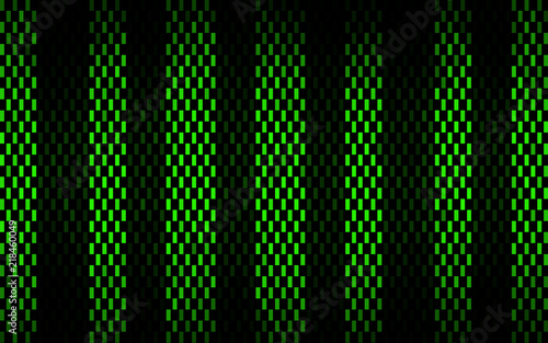 Green dark halftone pattern background for design. Abstract green poster stripes. Vintage dark lime background. Vector illustration.