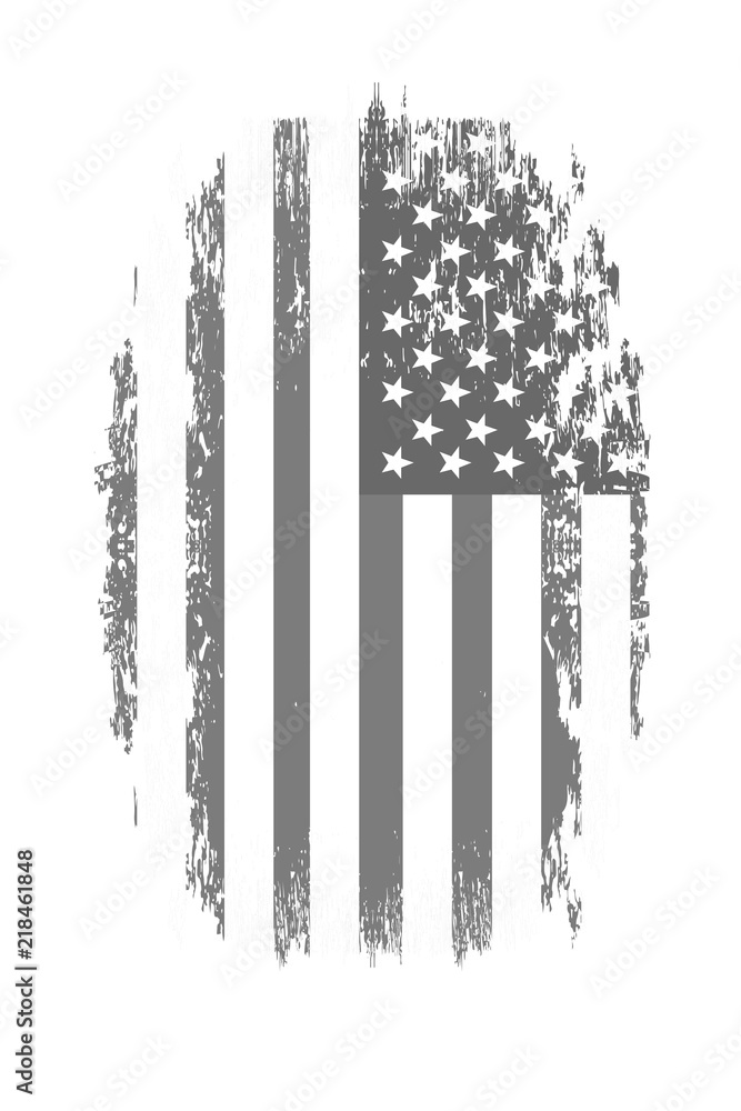 Grunge american black and white flag. Vector flag of USA Stock Vector