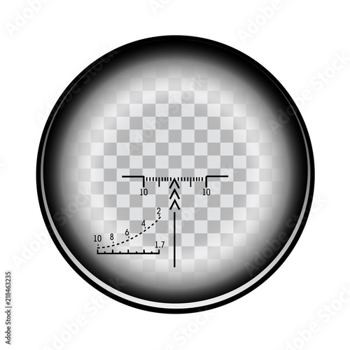 Optical sight on a transparent background. photo