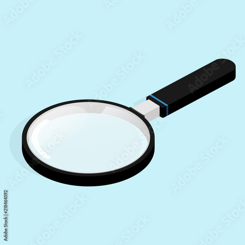 isometric magnifying vector