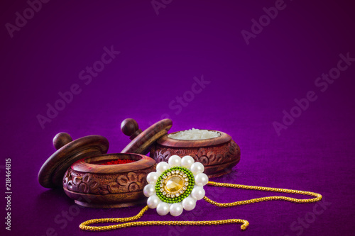 Raksha bandhan Close up of rakhi with kumkum