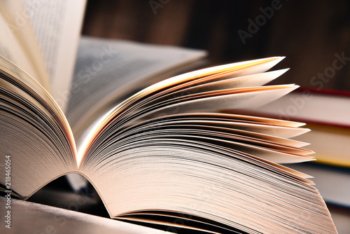 Konstfotografi Composition with open book on the table