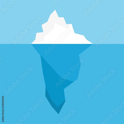 Iceberg floating in the ocean, icon or logo