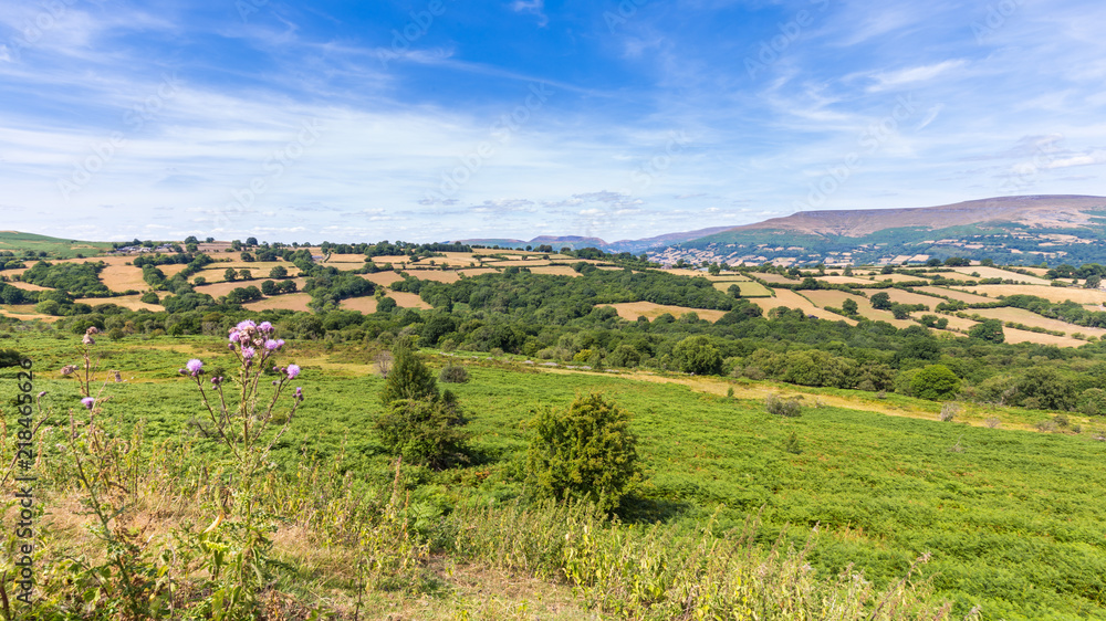Panorama with view on Brecon Beacons National Park