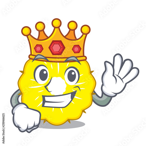 King pineapple slice isolated on mascot