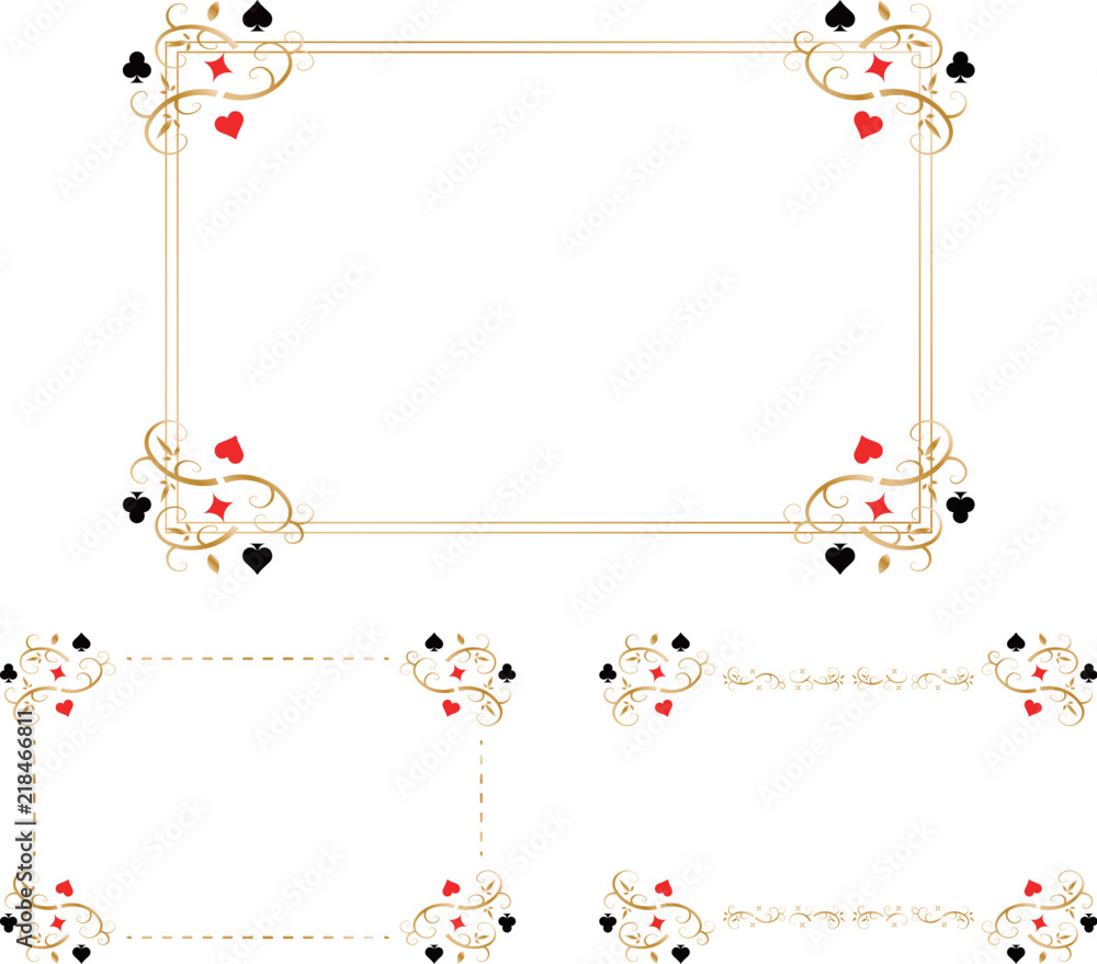 Naklejka premium トランプ柄 フレーム セット