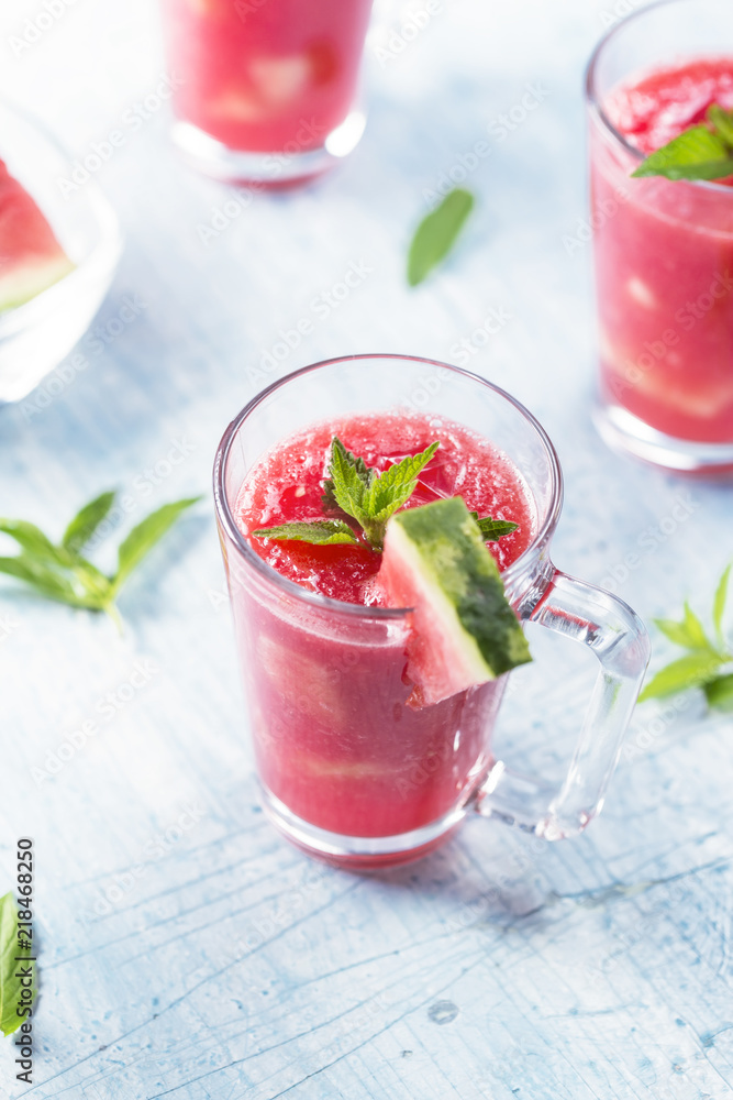 Cold summer drinks from Watermelon and mint leaves Cold summer drinks from Watermelon and mint leaves