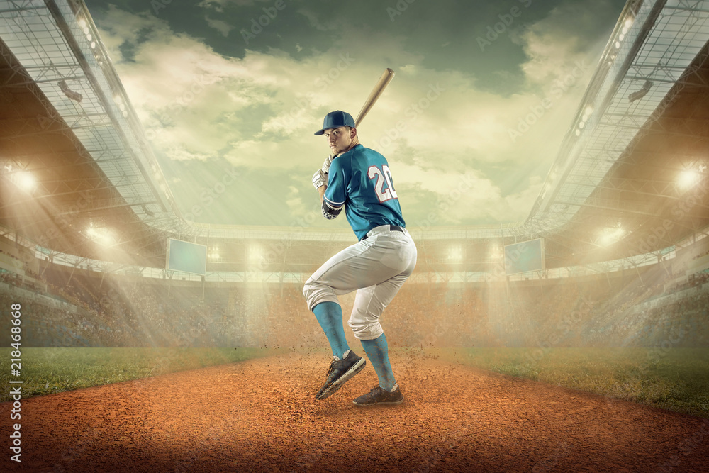 Baseball players in action on the stadium. Baseball players in action on the stadium.