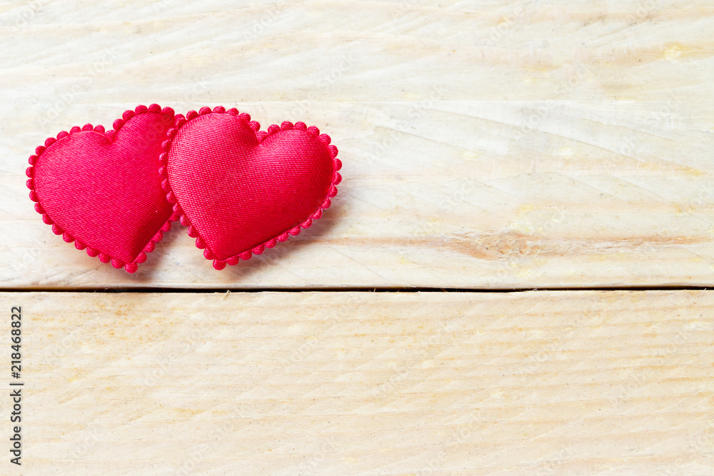 Red heart on wooden Red heart on wooden