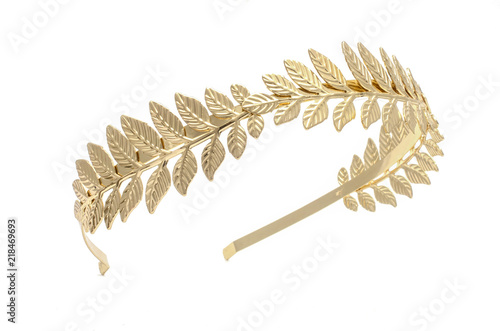 Tela golden laurel wreath, headband isolated on white