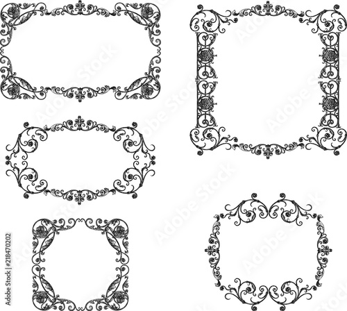 A set of the ancient decorative frames © Amili