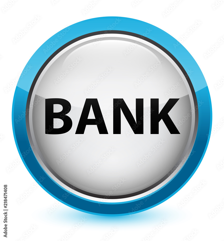 Bank crystal cyan blue round button Bank crystal cyan blue round button