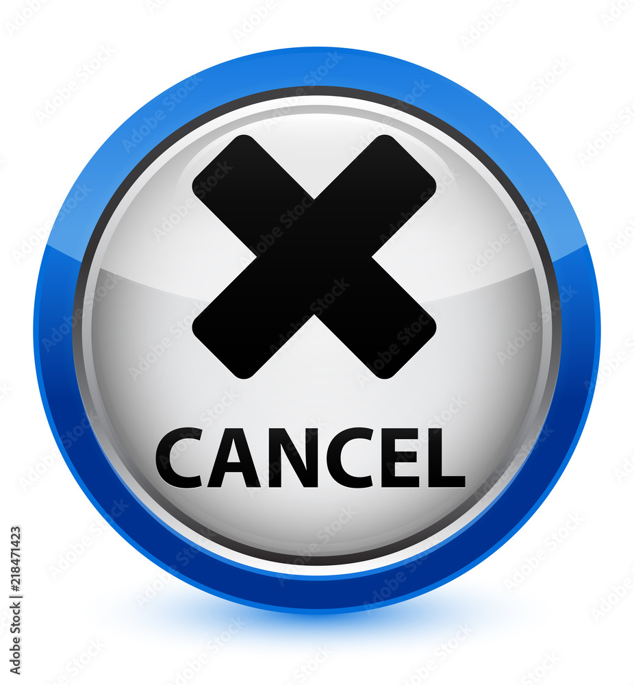 Obraz premium Cancel crystal blue round button
