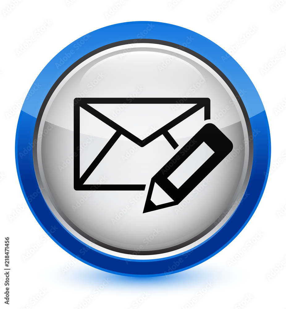 Edit email icon crystal blue round button Edit email icon crystal blue round button