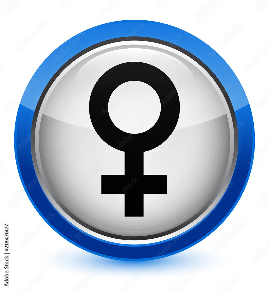 Female sign icon crystal blue round button Female sign icon crystal blue round button