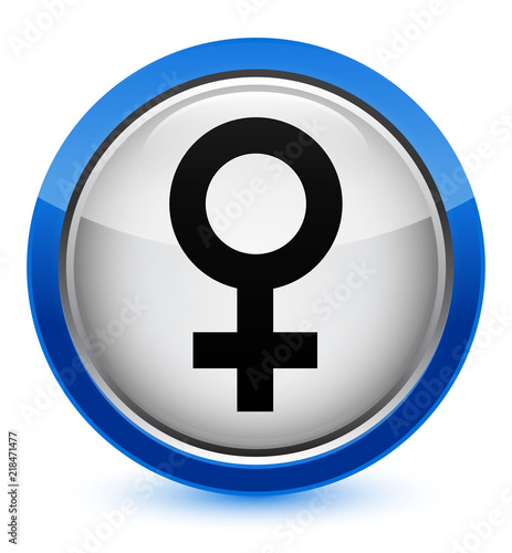 Female sign icon crystal blue round button