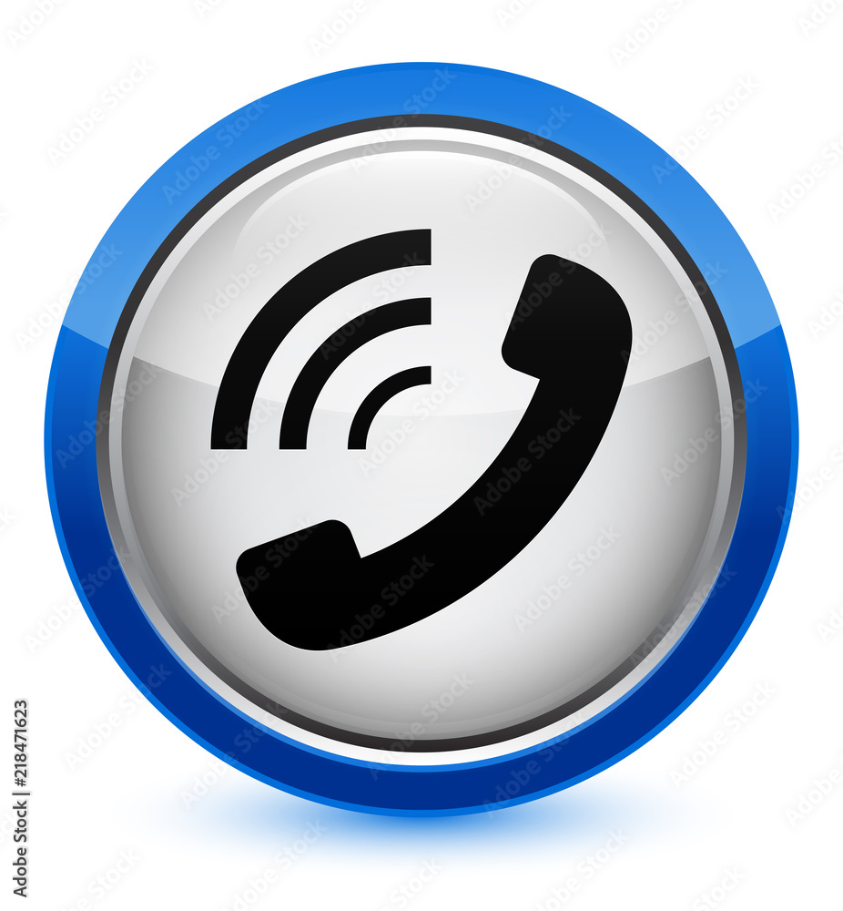 Phone ringing icon crystal blue round button Phone ringing icon crystal blue round button