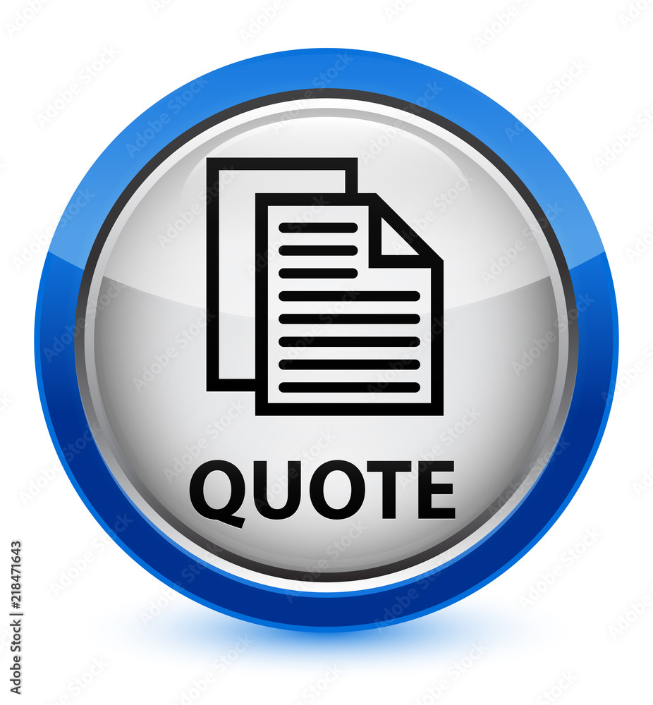 Quote (document pages icon) crystal blue round button Quote (document pages icon) crystal blue round button