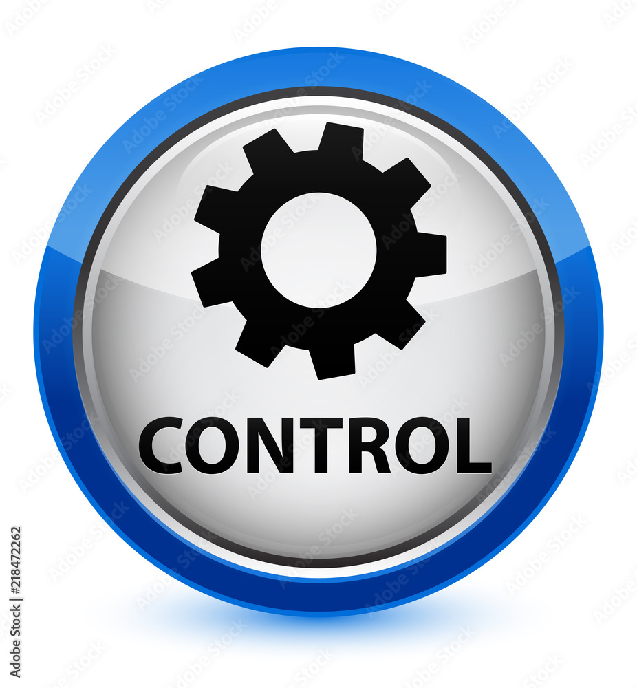 Control (settings icon) crystal blue round button Control (settings icon) crystal blue round button