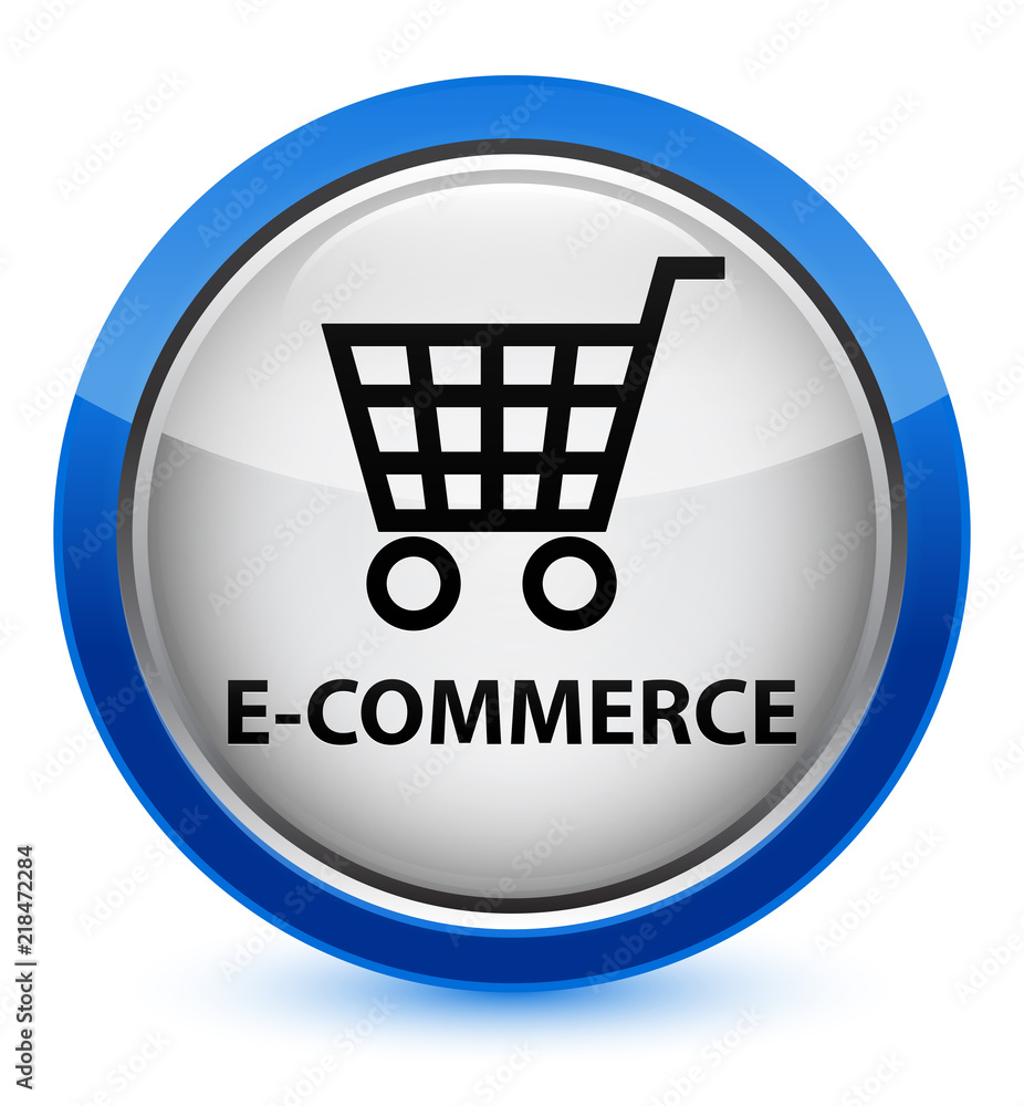 E-commerce crystal blue round button E-commerce crystal blue round button
