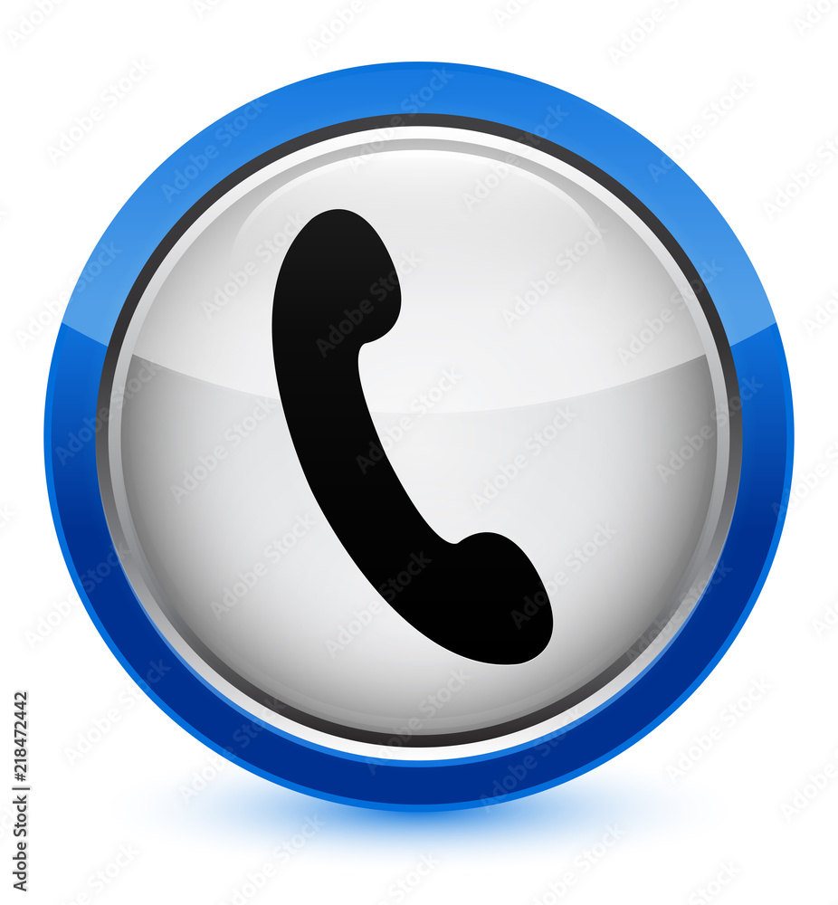 Phone icon crystal blue round button Phone icon crystal blue round button