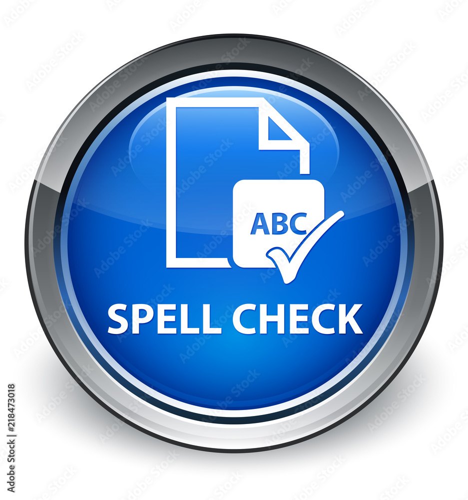 Spell check document optimum blue round button Spell check document optimum blue round button