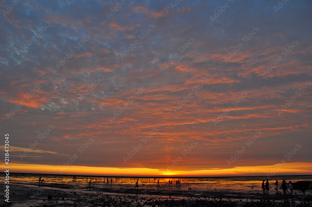 Evening glow and landscape at sunset at Siangshan Wetland in Hsinchu, Taiwan Evening glow and landscape at sunset at Siangshan Wetland in Hsinchu, Taiwan