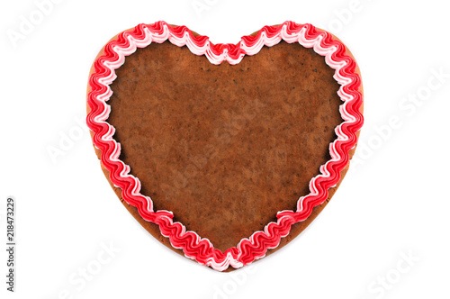 Oktoberfest 2018 Gingerbread heart with white isolated background