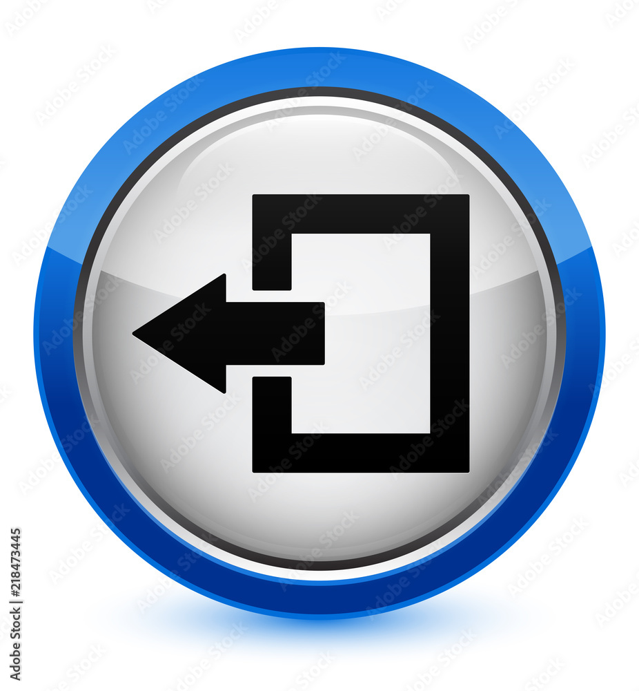 Logout icon crystal blue round button Logout icon crystal blue round button
