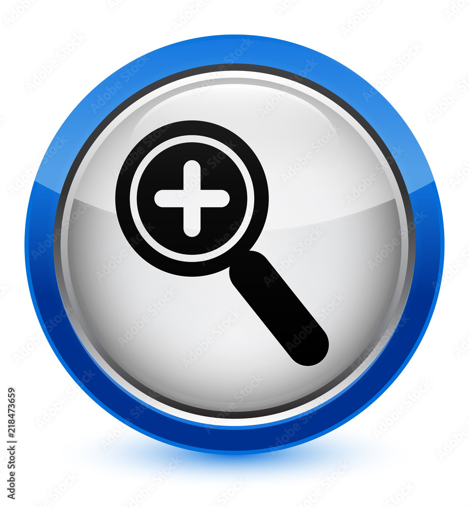 Zoom in icon crystal blue round button Zoom in icon crystal blue round button