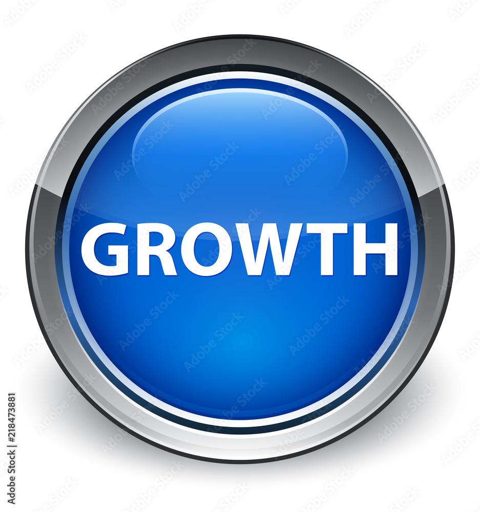Growth optimum blue round button Growth optimum blue round button