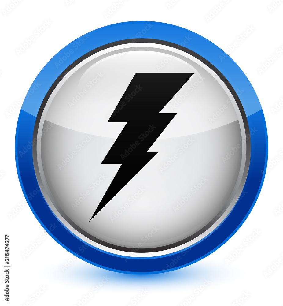 Electricity icon crystal blue round button Electricity icon crystal blue round button