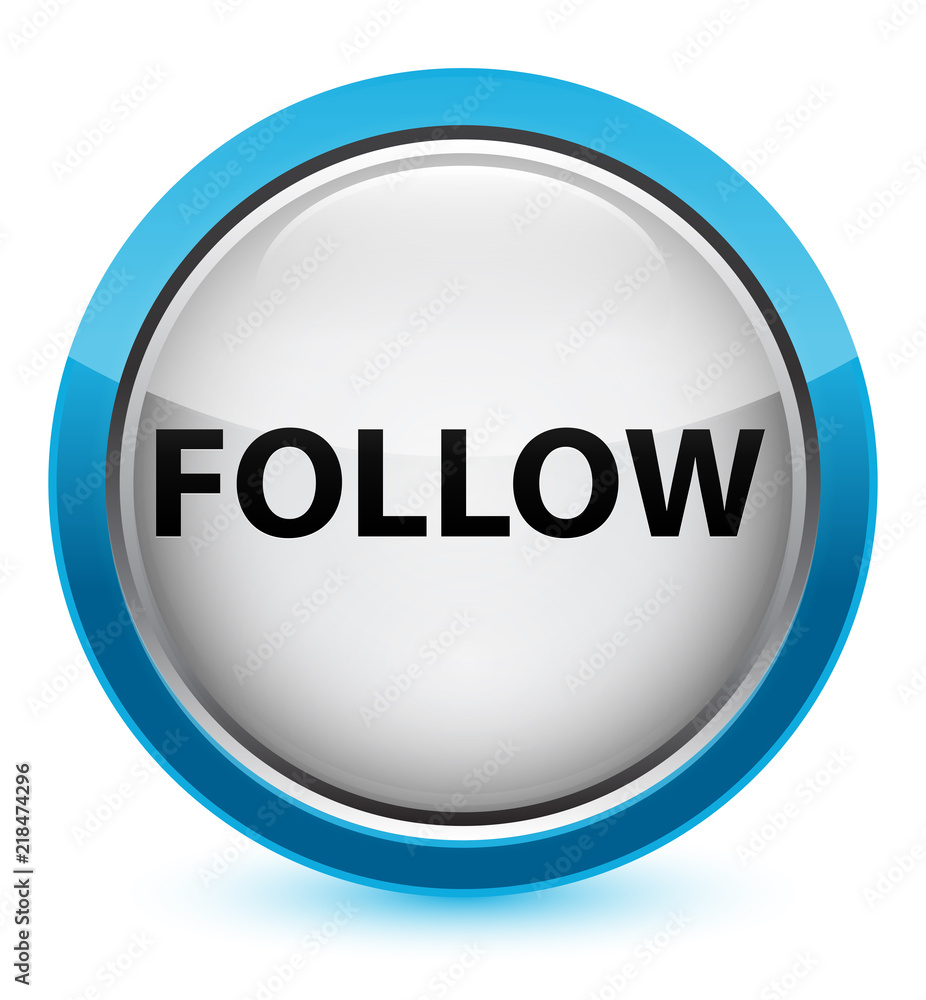 Follow crystal cyan blue round button Follow crystal cyan blue round button