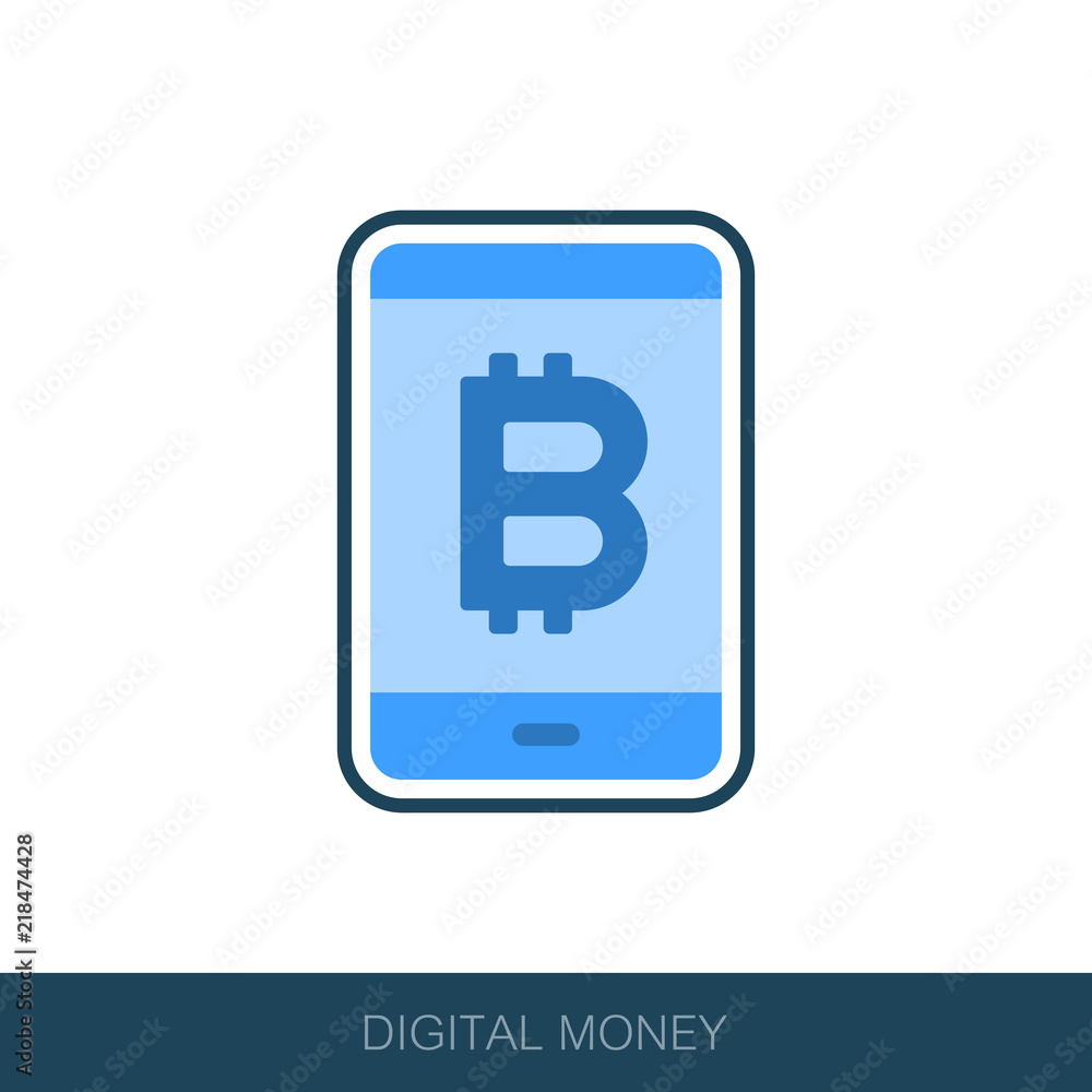 Mobile bitcoin business app icon Mobile bitcoin business app icon