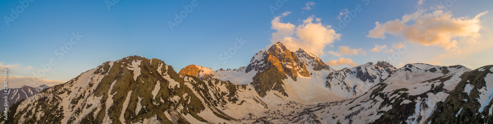 Mountains of Arkhyz sunset