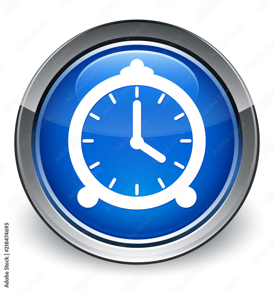Alarm clock icon optimum blue round button Alarm clock icon optimum blue round button
