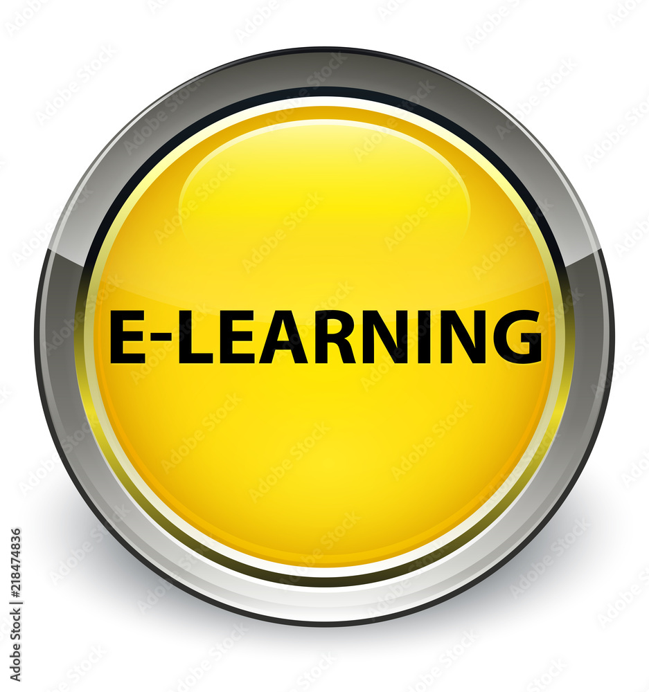 E-learning optimum yellow round button E-learning optimum yellow round button